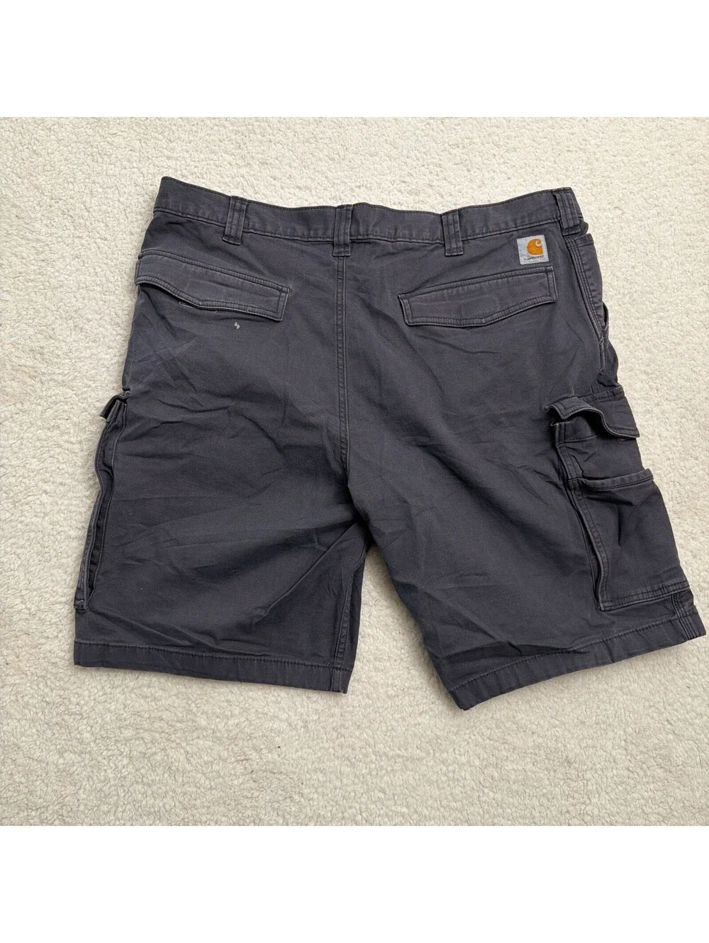 Carhartt Relaxed Fit Cargo Shorts Mens 40 Gray Canvas Work Utility Hammer Loop